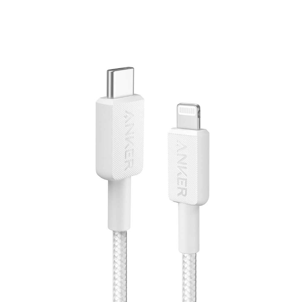 Anker 322 USB-C to Lightning Cable (3ft Braided) - White
