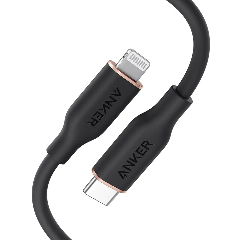 Anker Powerline III Flow, USB C to Lightning Cable [MFi Certified, 6ft, Midnight Black]