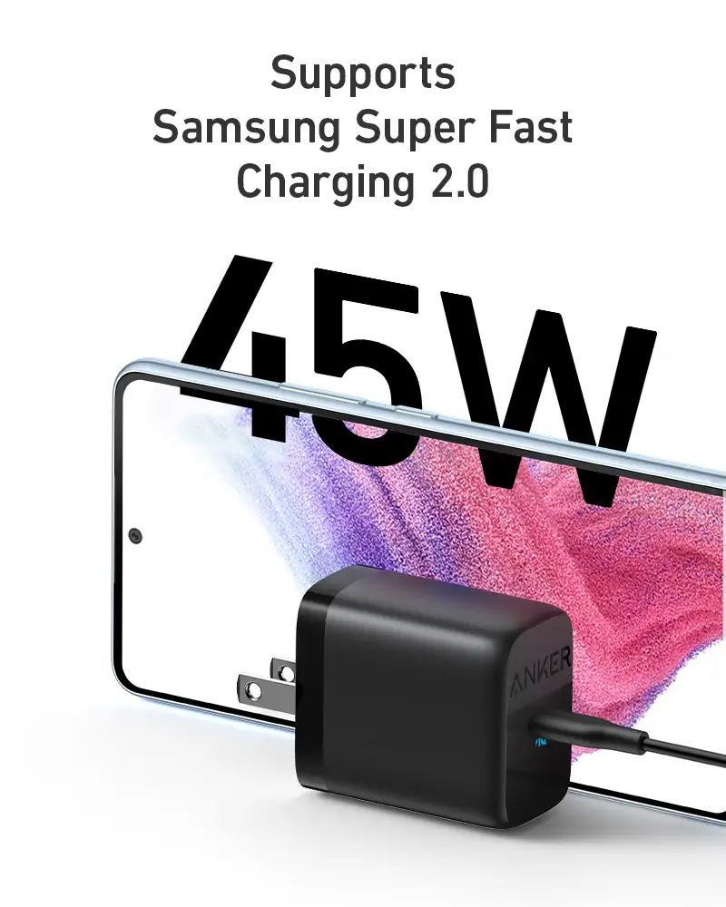 Buy Anker 313 Ace 2 45W USB-C Super Fast Charger 2.0 from Anker BD at a low price in Bangladesh The Anker 313 Charger (Ace, 45W) is a powerful and portable USB-C charger that offers Super Fast Charging 2.0 capabilities, particularly for Samsung devices. It can charge a Samsung Galaxy S23 Ultra to full capacity in less than an hour. However, it requires a 5A charging cable, which is not included with the charger. Here are some key features of the Anker 313 Charger (Ace, 45W): Ultra High Speed: Supports up to 45W charging, suitable for devices that support Samsung’s Super Fast Charging. Superior Safety with MultiProtect™: The charger includes 10 safety features such as short-circuit protection, high-voltage protection, and temperature control. Portable Yet Powerful: It’s 30% smaller than a standard 45W USB-C charger and has a foldable design, making it convenient for travel. Powered by GaN Technology: This technology allows for higher energy efficiency and better heat dissipation, making the charger smaller and safer without compromising power. If you’re interested in purchasing this charger, make sure to acquire the necessary charging cable separately to utilize its full fast-charging capabilities. 