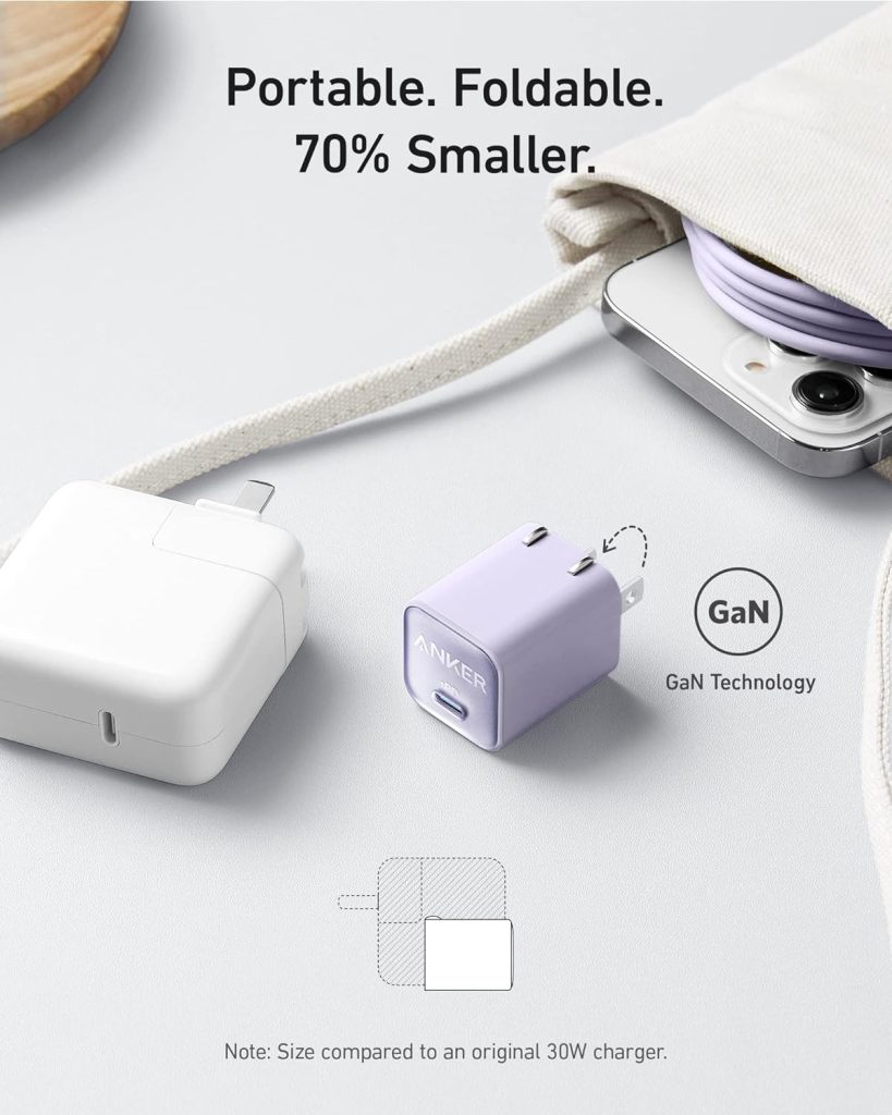 Buy Anker 511 Charger (Nano 3, 30W) Series 5 With USB C to Lightning Cable from Anker BD at a low price in Bangladesh. The Anker 511 Charger (Nano 3, 30W) is a compact and powerful charging solution. It’s designed to be 70% smaller than a standard 30W charger, making it highly portable. This charger is capable of delivering 30W of power, which is enough to charge devices like the iPhone 13 Pro and Pro Max, or an iPad Air (5th Generation) to 50% in just 45 minutes. It also supports Samsung Super Fast Charging (25W). Nano Charges Everything Right Now upgraded to a 30W output, allowing you to use a small charger to charge your MacBook Air, phone, tablet, and headphones. High-Speed Charging Your iPad Air (5th Generation) may be charged to 50% in 45 minutes with the Anker 511 Nano and the supplied Lightning cable, and your iPhone 13 can be charged up to three times quicker than it would have with your previous 5W charger. Small but powerful We've managed to cram 30W of power into a charger that is only 1.12 inches thick by replacing silicon with gallium nitride (GaN). Bio-Based and Durable The supplied cable is more than capable of withstanding everyday use's rigors, boasting a 20,000-bend lifespan. What You Get Our worry-free 18-month warranty, a welcome guide, an Anker 511 Charger (Nano 3, 30W) with USB-C to Lightning connection, and helpful customer care (cable not included) 