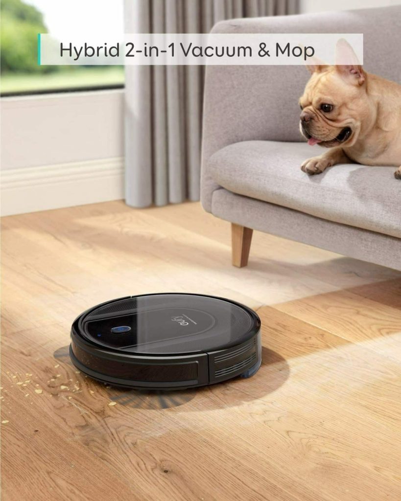 Buy eufy by Anker RoboVac G10 Robotic Vacuum Cleaner from Anker BD at a low price in Bangladesh Dynamic Navigation: Up to twice as much cleaning efficiency is possible thanks to sophisticated gyro-navigation technology. Compared to a typical robotic vacuum, finish a normal clean in half the time. Mixture Two-in-one Vacuum & Mop: For a more thorough cleaning that will leave your floors shining, combine sweeping and mopping! Please take note that this RoboVac was designed specifically to clean hard floors. Easy Control: Give directions using the Google Assistant, Amazon Alexa, or eufy Clean app on your phone or by speaking them aloud. Receive voice reminders on the performance of your RoboVac and set comprehensive commands. Slim but Powerful: The RoboVac G10 Hybrid provides our strongest clean to date with 2000Pa of suction strength. The incredibly thin 2.85-inch body easily slides under furniture and into tight spaces. What You Get: RoboVac G10 Hybrid, charging base, AC power adapter, cleaning tool, water tank, washable mopping cloths (x2), waterproof pad, extra filter elements (x4), extra set of unibody filter, 4 side brushes, 5 cable ties, quick installation guide and manual, and our worry-free 12-month warranty, warranty information, Welcome letter, Envelop 