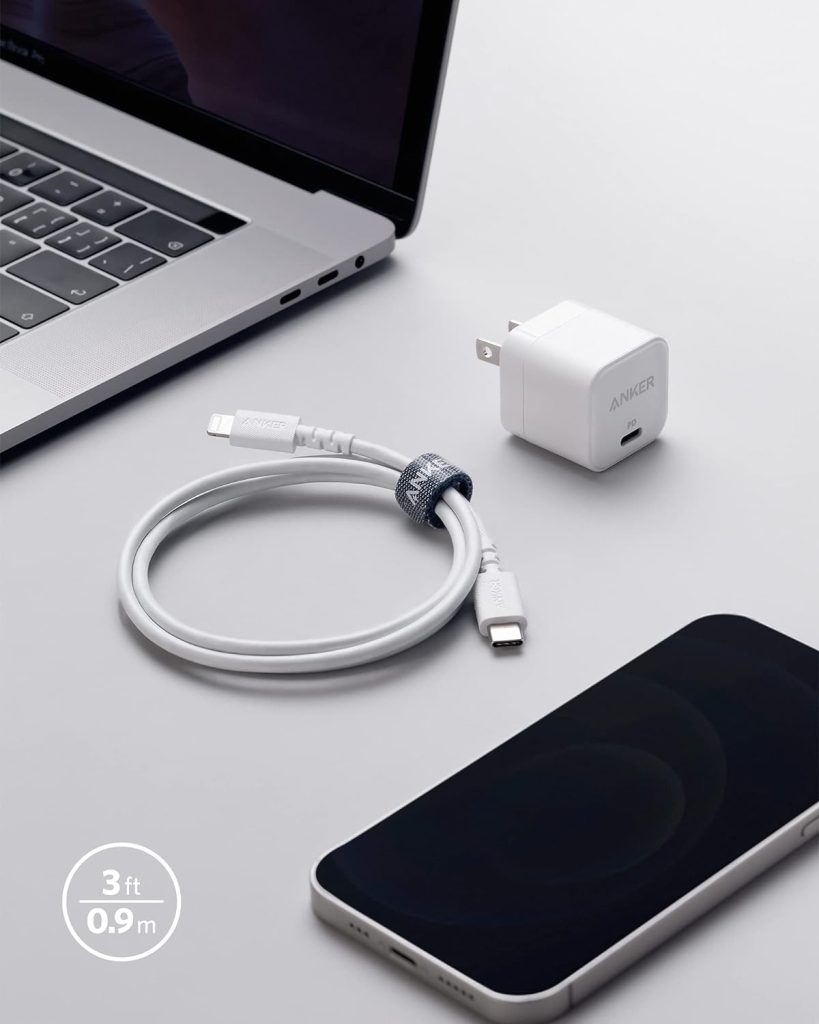 Anker 20W Cube Charger with USB C to Lightning Cable