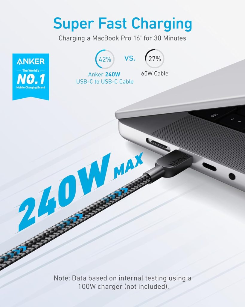 Buy Anker 240W USB C to USB C Cable from Anker BD at a low price in Bangladesh