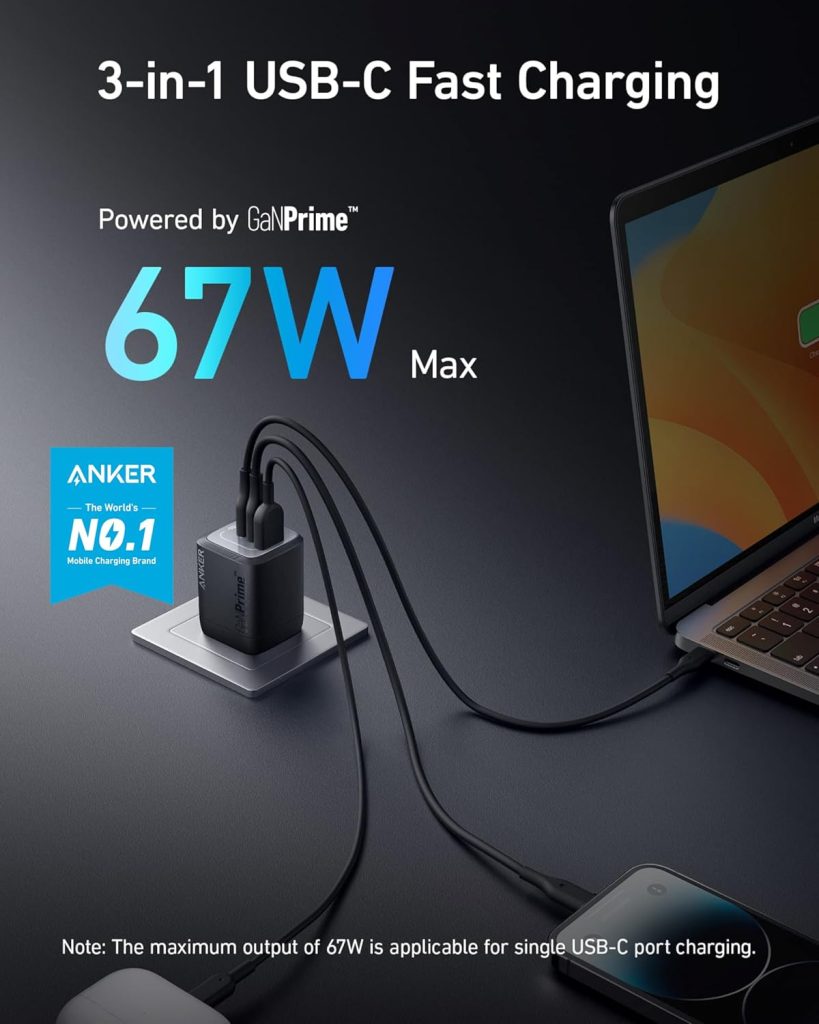 Buy Anker Prime 67W GaN Wall Charger (3 Ports) from Anker BD at a low price in Bangladesh